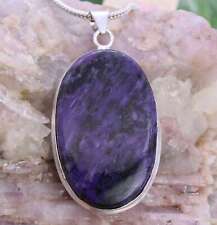 Charoite 925 Sterling Silver Loop Handmade Jewelry Pendant of 60 mm for sale  Shipping to South Africa