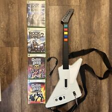 Guitar Hero X-Plorer Xplorer Controller Bundle Lot 4 Games Rock Band Xbox 360, used for sale  Shipping to South Africa