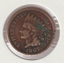 Centavo cabeza india cobre 1907 colección monedas antiguas de Estados Unidos centavo escudo libertad EE. UU. segunda mano  Embacar hacia Argentina