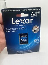 Tarjeta de memoria de alto rendimiento Lexar Platinum II SDXC UHS-1 64 GB 300x 45 MB segunda mano  Embacar hacia Argentina