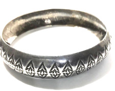 Vintage Sterling Wilbur Tracy Navajo Stamping Bangle Bracelet W Tracy for sale  Shipping to South Africa