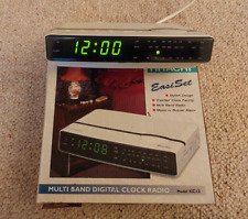 Retro HITACHI EasiSet Multi Band Digital Alarm Clock Radio Model KC12 White    for sale  Shipping to South Africa