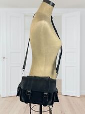 Kouros Made Greece Small Black Leather Shoulder Crossbody Saddle Handbag Purse for sale  Shipping to South Africa