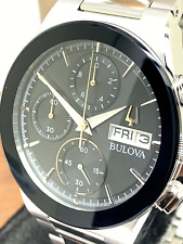 Relógio masculino Bulova 96C149 milênios cronógrafo quartzo mostrador preto aço prata comprar usado  Enviando para Brazil