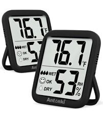 Termômetro ambiente Antonki para medidor de temperatura e umidade pacote com 2 - Preto, usado comprar usado  Enviando para Brazil