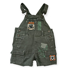 JEEP Baby Boy Overall Shorts Snap Leg Opening in Military Green Size 18 Months for sale  Shipping to South Africa