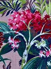 Hollywood Regency 1950's Aquaponic Water Garden Barkcloth Vintage Fabric Yardage for sale  Shipping to South Africa
