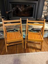 2 sillas plegables planas vintage de arce liso década de 1960 segunda mano  Embacar hacia Argentina