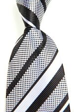 Nova gravata masculina clássica listrada preta prata 100% tecido jacquard seda comprar usado  Enviando para Brazil