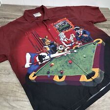 Big Dogs Pool Table Billiards Beer Button Down Shirt Mens XL Red Gangster  for sale  Shipping to South Africa