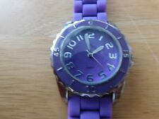 PURPLE LADIES SPORT WATCH 9" SILICONE BAND NEW BATTERY for sale  Shipping to South Africa