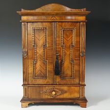 Antique Salesman Sample Wood Table Top Cabinet Miniature Doll Furniture Armoire, used for sale  Shipping to South Africa