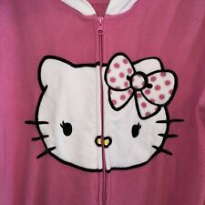 Usado, Pijama Sanrio Hello Kitty rosa con capucha de una pieza lana pie abierto con cremallera talla pequeña segunda mano  Embacar hacia Argentina