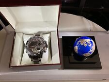 Naviforce Chronograph Men’s Watch + Earth Blue Enamel, 3oz 999 Silver, Rose Gold, käytetty myynnissä  Leverans till Finland