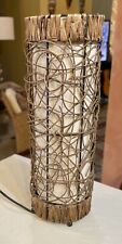 Lámpara de mesa de noche de bambú Boho 18"" x 6"" asiática oriental segunda mano  Embacar hacia Mexico