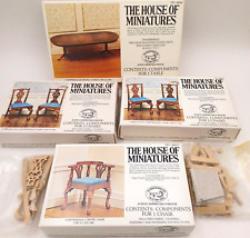 House of miniatures dining table and Chippendale chairs kits lot with extras for sale  Shipping to South Africa