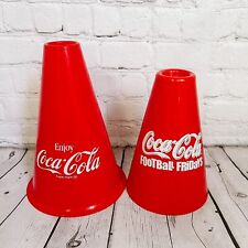Antigo Coca-Cola Anúncio de Plástico Megafone Forma de Cone Chifre Futebol Sextas-Feiras Vermelho 2 Pçs comprar usado  Enviando para Brazil