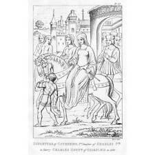 FRANCIA 1439 Salida de Catalina para casarse conde de Charolais impresión antigua 1810 segunda mano  Embacar hacia Argentina