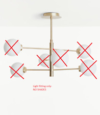 John Lewis Parity 6 Arm Ceiling Light-Fitting ONLY, Brass *SHADES NOT INCLUDED* for sale  Shipping to South Africa