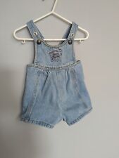 VINTAGE Baby GUESS denim Overalls Bubble Shorts 6m USA made 80s Light Blue for sale  Shipping to South Africa