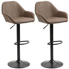 Used, HOMCOM Adjustable Bar Stools Set of 2, Swivel Barstool Dark Brown, Refurbished for sale  Shipping to South Africa