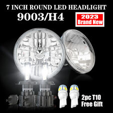 2X DOT 100W 7Inch LED Headlight Hi/Lo + H4 Headlamp Chrome For Jeep CJ CJ5 CJ7 comprar usado  Enviando para Brazil
