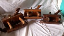 VINTAGE PLOUGH PLANES X 3 WOOD & BRASS JOINERY OLD TOOLS CARPENTRY WOODWORK  for sale  Shipping to South Africa