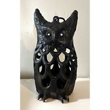 Vintage Cast Iron Owl Japanese Hanging Garden Candle Holder Lantern 11" Tall MCM for sale  Shipping to South Africa