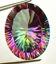Natural Mystic Topaz Oval Concave Cut  Brazil Gemstones 14.20Cts. 13x 18x 10mm for sale  Shipping to South Africa