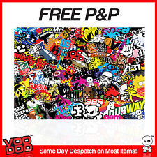 VW STICKERBOMB SHEET (VEHICLE WRAP/CAST VINYL)  1.3m X 1m VW/DRIFT/ JDM/ EURO for sale  Shipping to South Africa