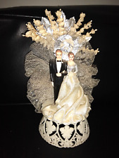 Decoração de bolo vintage 25º aniversário de casamento noiva e noivo comprar usado  Enviando para Brazil