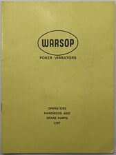 Warsop Vibrating Poker Operators Manual & Spare Parts List, 100, 138, 168 & 238 for sale  Shipping to South Africa