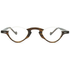 Óculos geométricos meio aro reverso acetato armação de lentes ovais pequenas comprar usado  Enviando para Brazil
