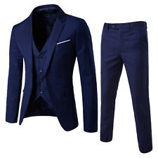 Used, Mens Blazer Suit Fit Slim Jacket Vest Pants Sets For Formal Business Wedding for sale  Shipping to South Africa