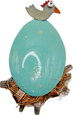 Broche de ovo de galinha vintage assinado broche esmalte azul bijuteria comprar usado  Enviando para Brazil