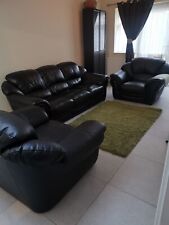 Leather sofa seater for sale  LONDON