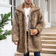 Casaco de pele sintética de luxo masculino macio grosso inverno casaco longo difuso quente comprar usado  Enviando para Brazil