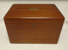 ANTIQUE WOOD TREASURE CHEST 12" X 8" VERY WELL MADE INSULATED w/NAMEPLATE for sale  Shipping to South Africa