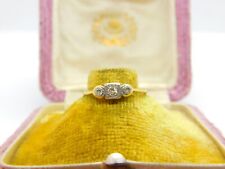18ct Yellow Gold & 0.1ct Diamond Three-Stone Ring Antique c1920 Art Deco for sale  Shipping to South Africa