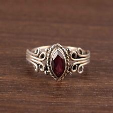 Red Garnet Gemstone Minimalist Sterling Silver Handmade Beautiful Jewelry Ring for sale  Shipping to South Africa