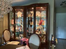 Classic Baker lighted curio cabinets. Inlaid wood, cut glass doors. for sale  Ruskin