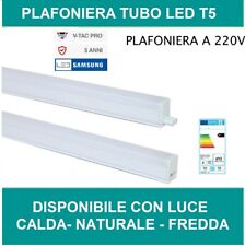 PLAFONIERA LED T5 V-TAC  NEON TUB LED  4w 7w 16w  30 60 120 cm CON INTERRUTORE , usato usato  Napoli