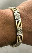 Gold Plated 925 Silver 14.35CT Simulated Diamond Mens Party Clothing Bracelet for sale  Shipping to South Africa