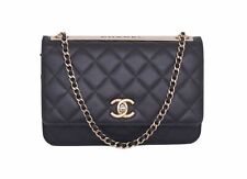 Bolsa tiracolo CHANEL moderna carteira de couro acolchoada com corrente aba WOC comprar usado  Enviando para Brazil