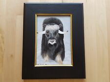 Wild Ox in the Snow - Original Framed Acrylic Painting for sale  COVENTRY