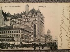 Postal de colección de 1907 de Broad and Market Streets, Newark, Nueva Jersey segunda mano  Embacar hacia Mexico