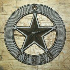 Cast Iron STAR Cowboy Plaque Sign Rustic Ranch Wall Decor TEXAS Lone Star Badge for sale  Shipping to South Africa