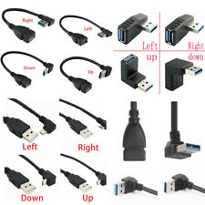 Cable adaptador USB 3.0 A ángulo izquierdo/derecho 90° macho a hembra cable de extensión AU segunda mano  Embacar hacia Argentina