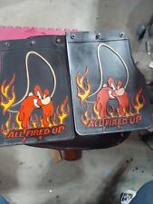 Antigo Conjunto de Abas de Lama Yosemite Sam 'All Fired Up' Looney Tunes Flames Splash Guards 2 comprar usado  Enviando para Brazil