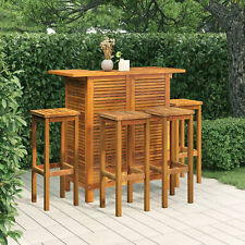 Conjunto de 5 peças de mesa de jardim de madeira acácia Tidyard com prateleiras de armazenamento e 4 I9M7 comprar usado  Enviando para Brazil